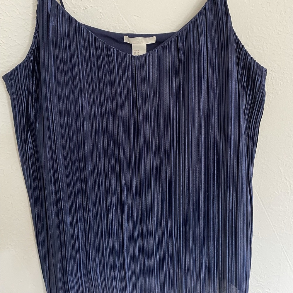 H&M Blue Pleaded Top